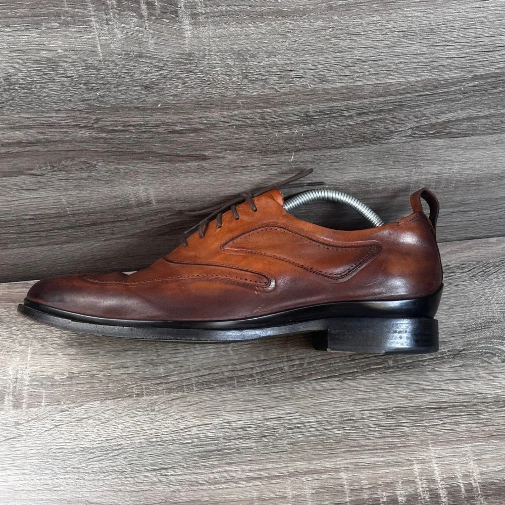 Cole Haan Grand 360 Wingtip Oxford Dress Shoes Mens 12 M British Tan Leather